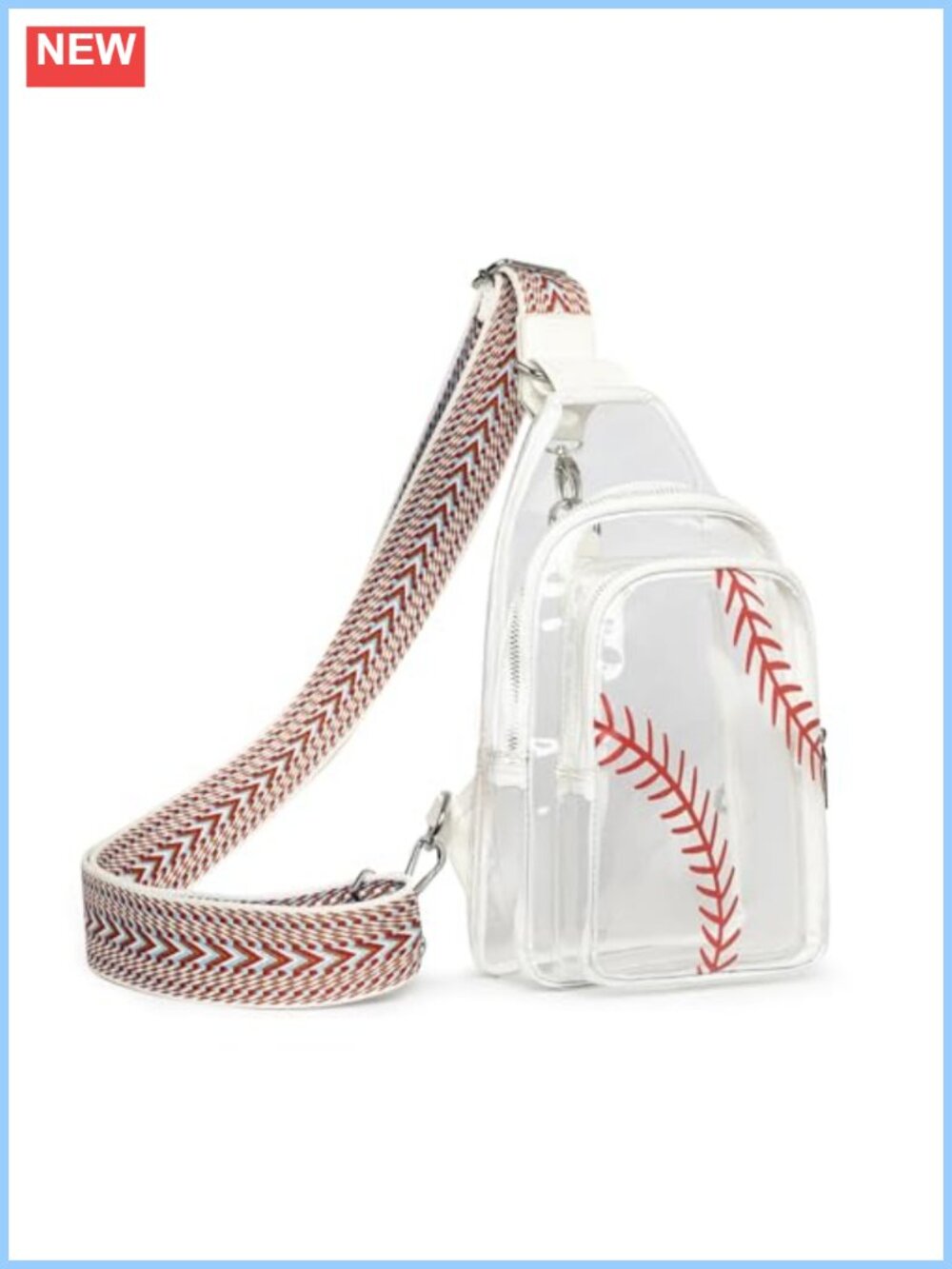 Clear Sling Bag Crossbody for Stadium Concerts Sports Vegan PU Leather